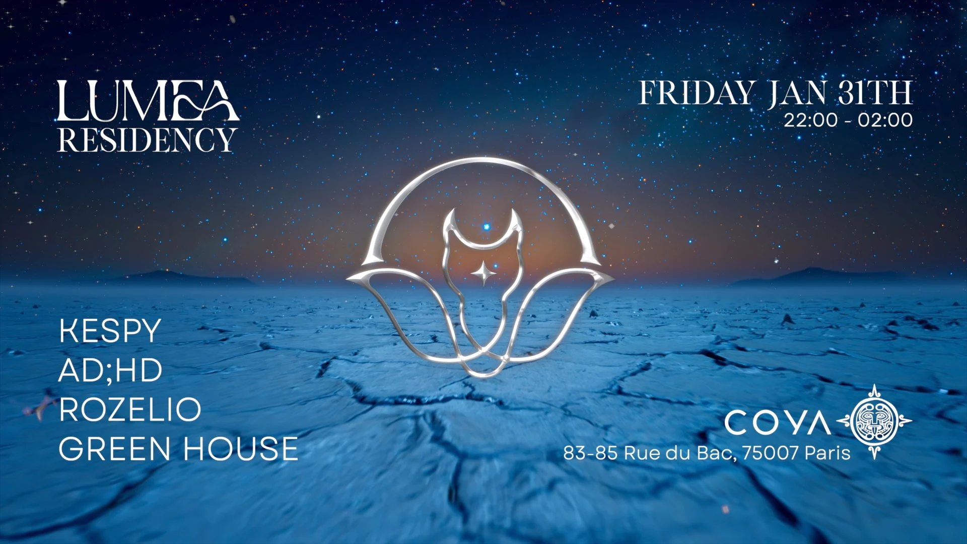 Lumea Residency #6 @Coya Paris | Rozelio, Green House, Kespy