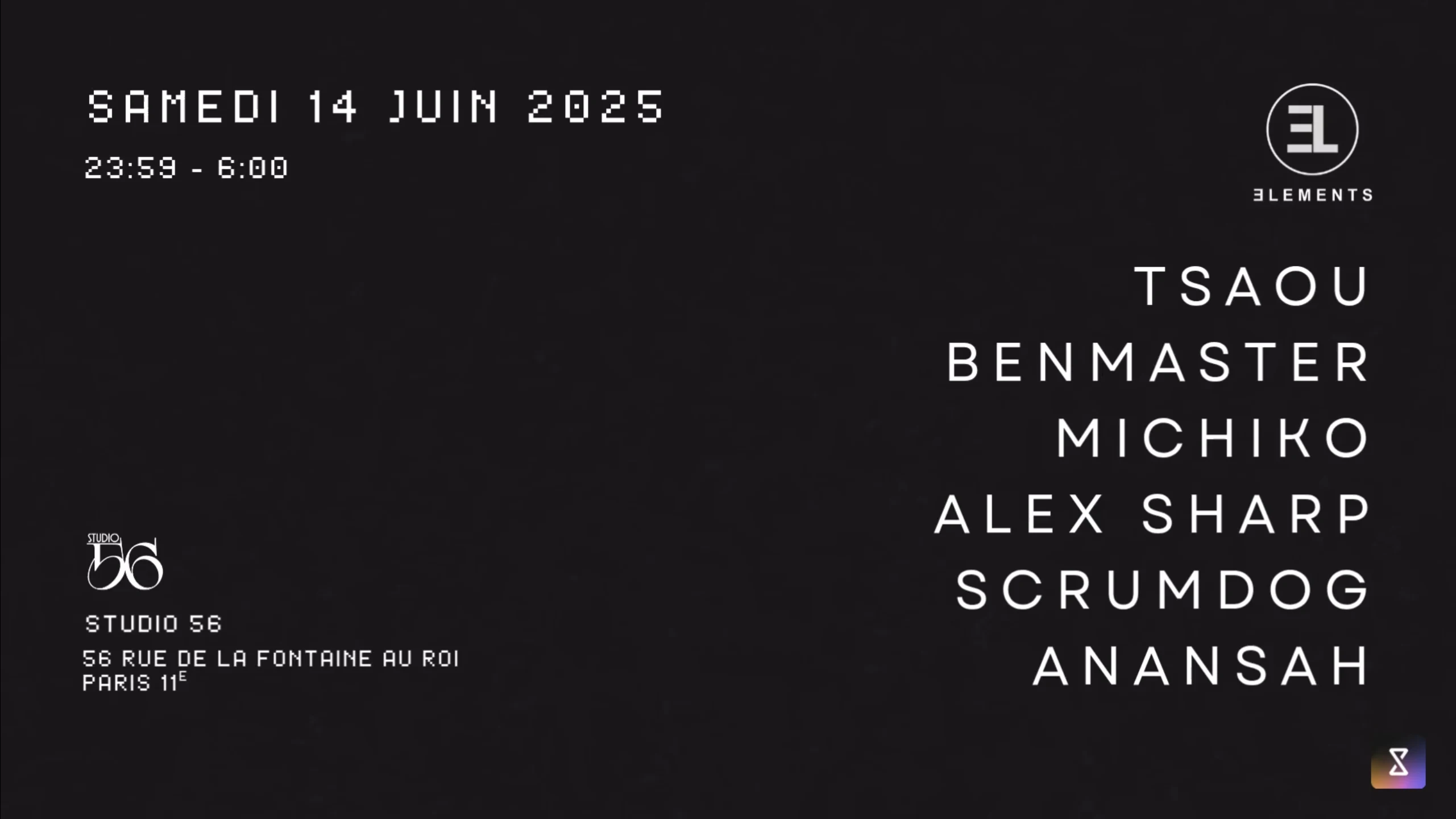 3lements Paris Invite Undrgrnd Amsterdam Au Studio 56