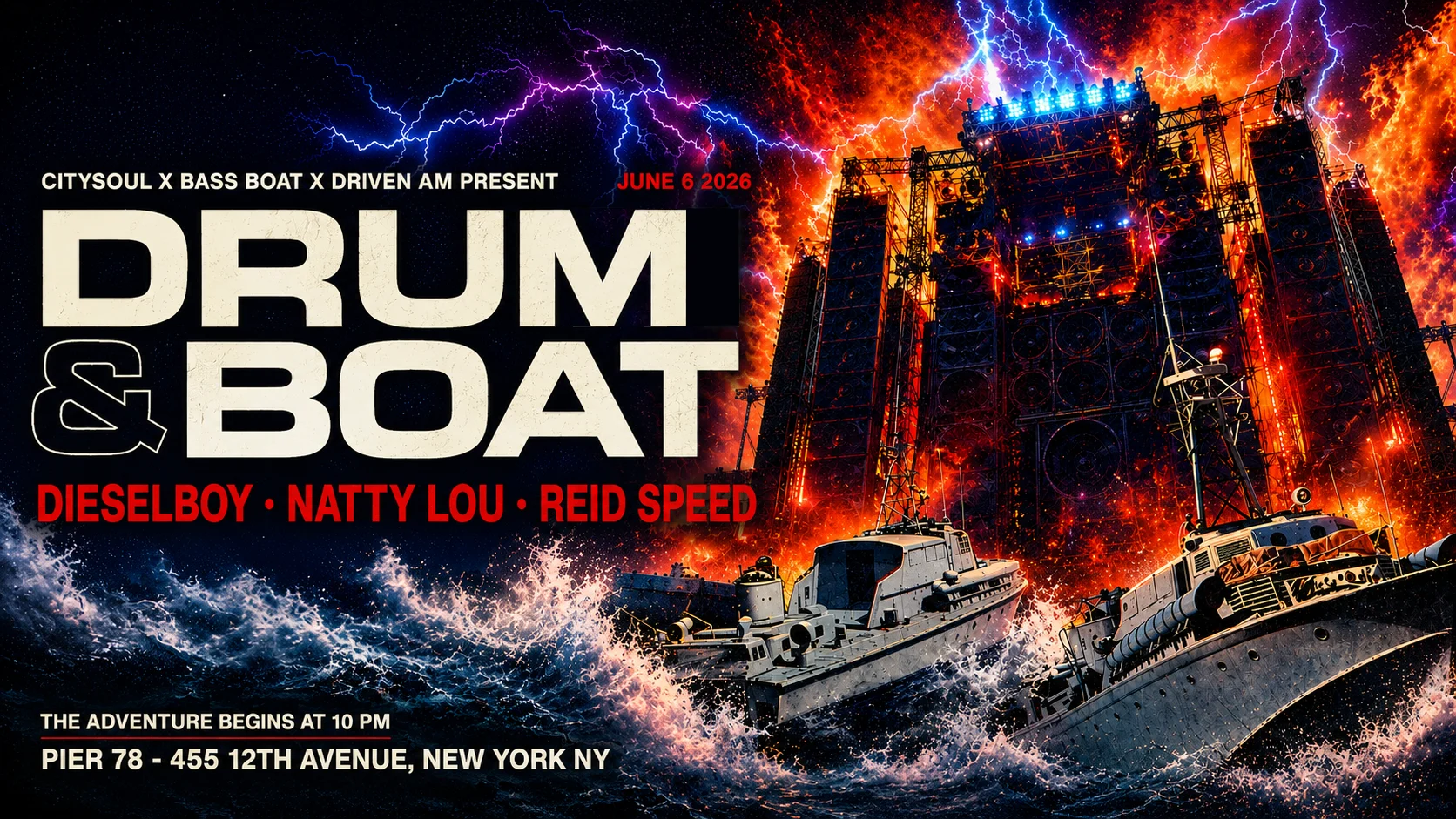 Drum & Boat W/ Natty Lou, Reid Speed, Dieselboy
