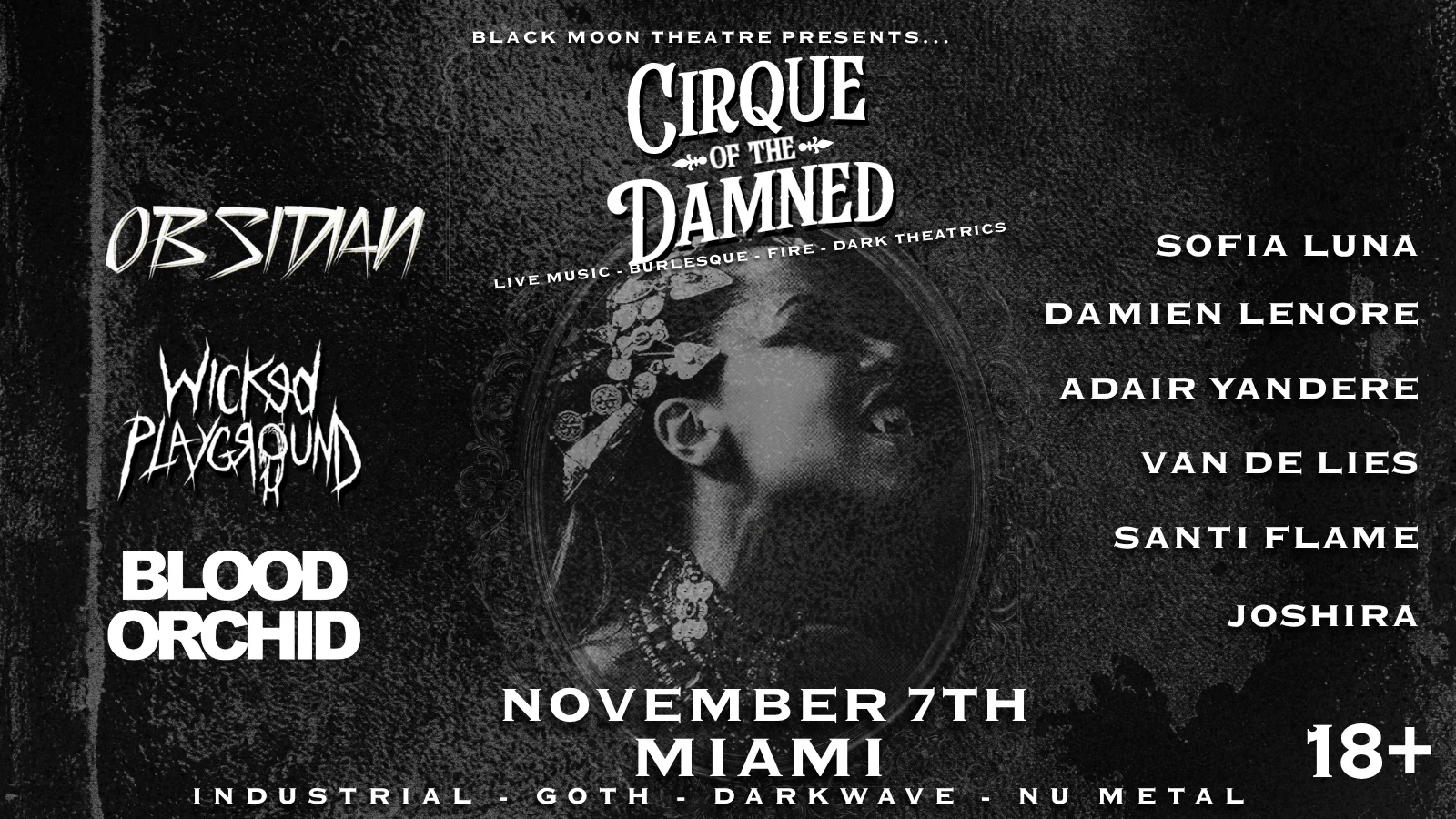 Cirque Of The Damned/Obsidian Wicked Playground Blood Orchid