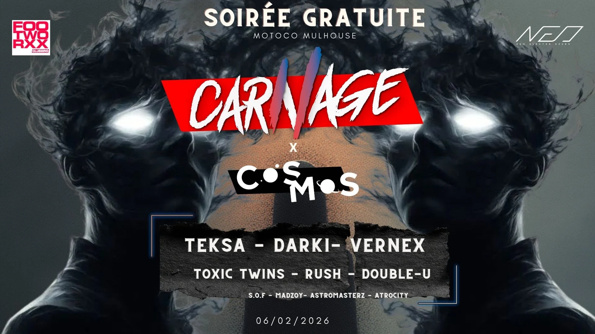 Soiree Carnage -  Teksa + Vernex + Toxic Twins & Friends