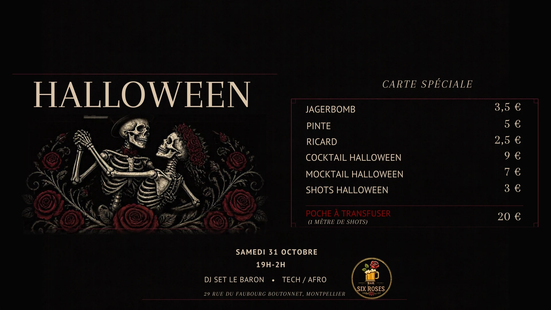 Halloween - Dj Set Tech/Afro - Boissons Halloween