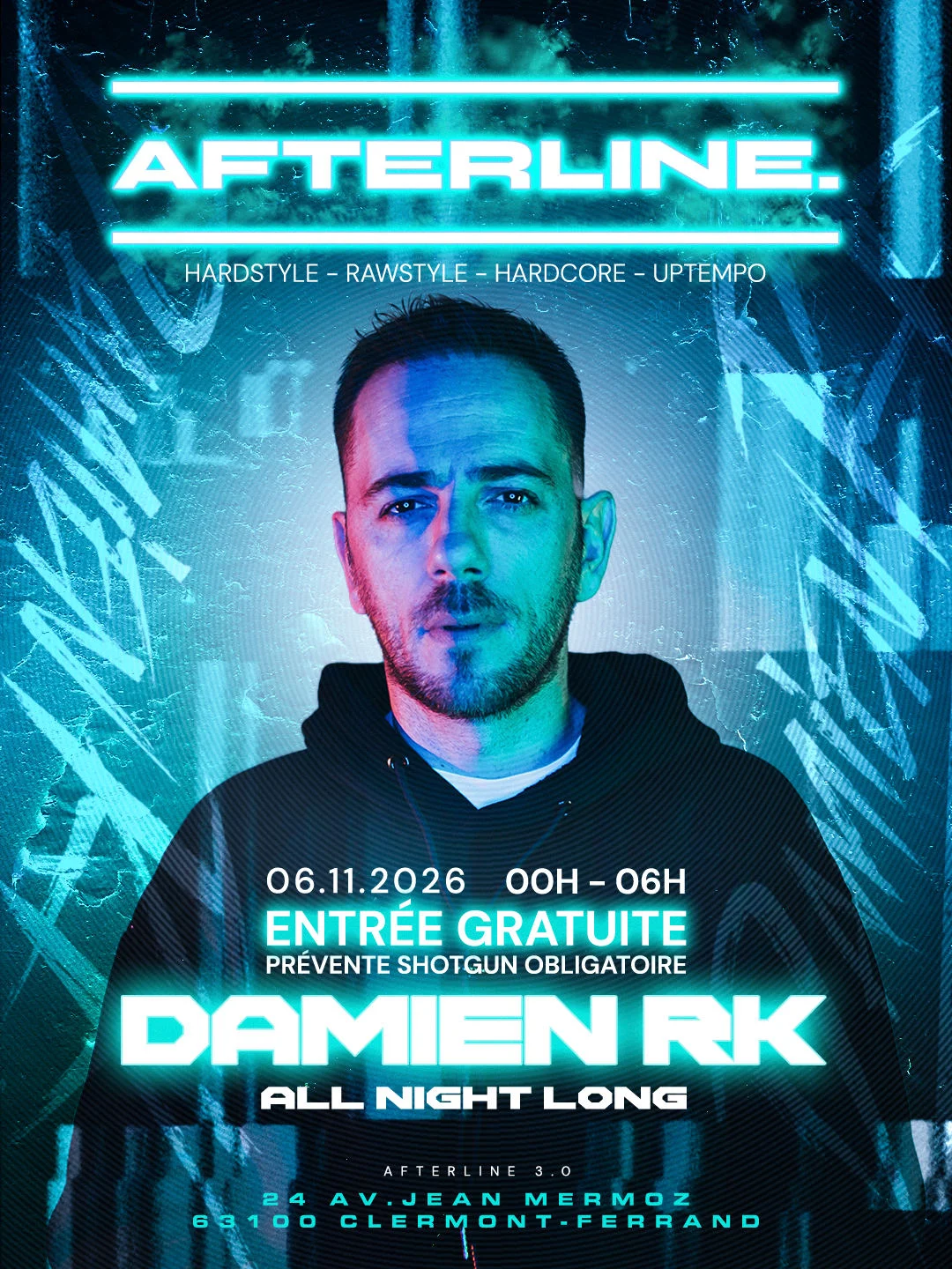 Afterline - Damien Rk - All Night Long [Entrée Gratuite]