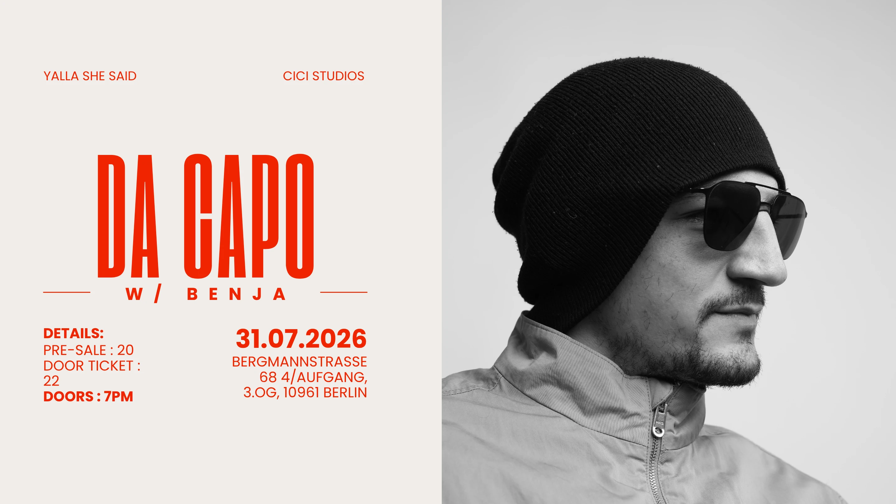 Da Capo W/ Benja - Live @ Cici Studios Berlin