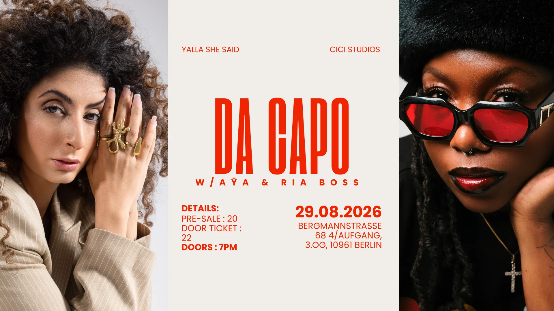 Da Capo W/ Ria Boss B2b Aÿa - Live @ Cici Studios Berlin