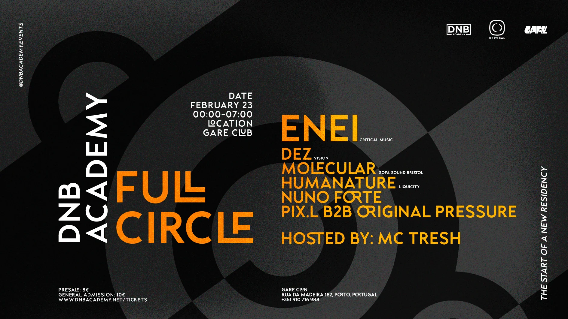 Dnb Academy: Full Circle Presents Enei @ Gare Porto
