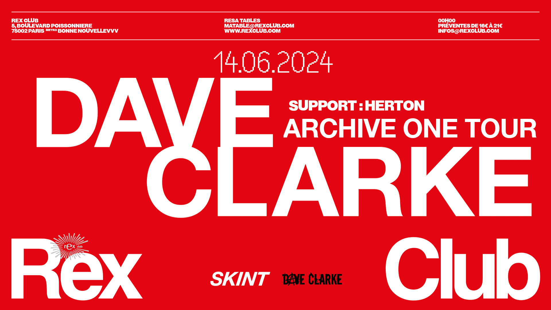 Dave Clarke Archive One Tour: Dave Clarke, Herton