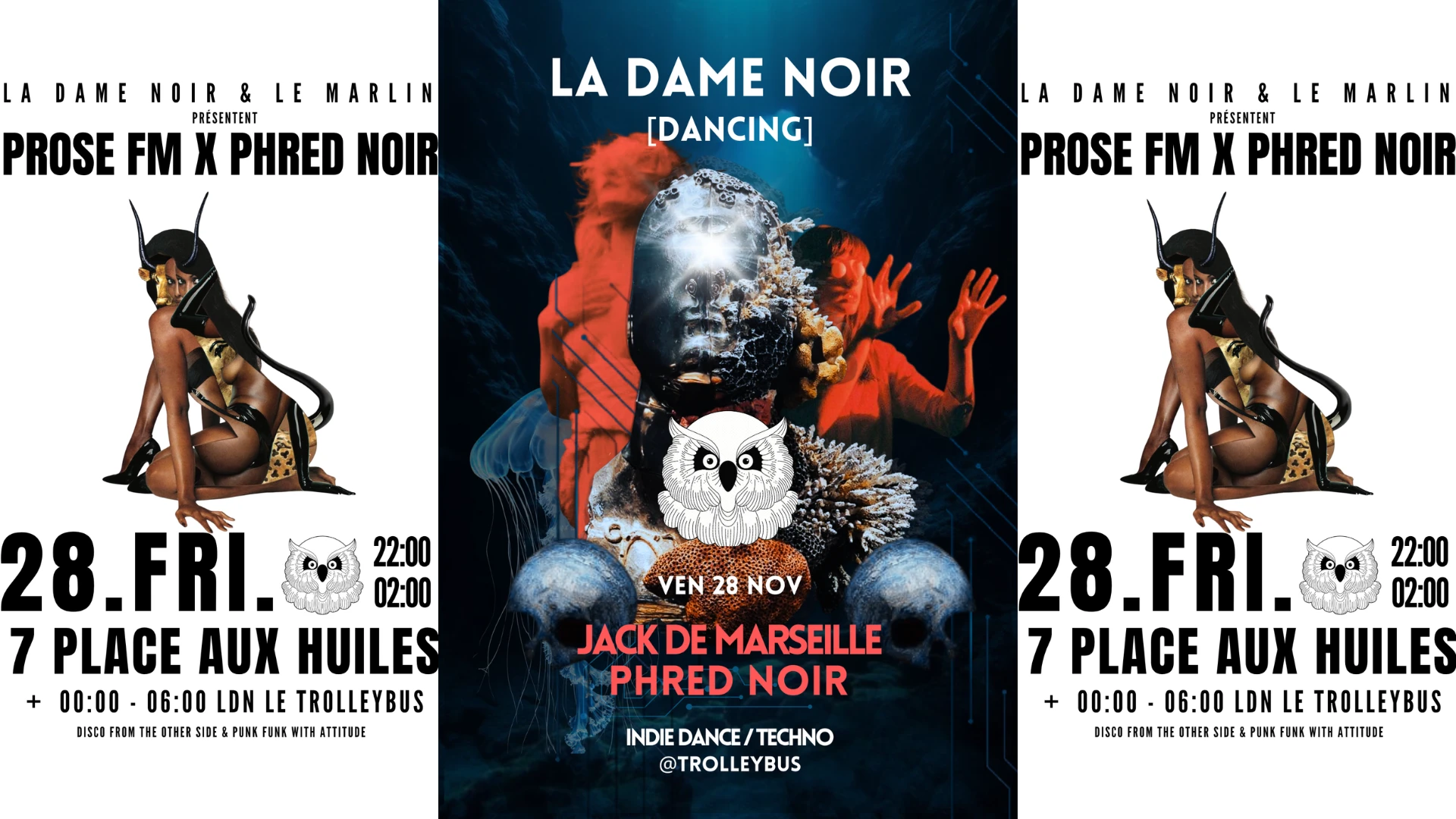 Jack De Marseille / Prose Fm / Phred Noir @Marlin+Trolleybus