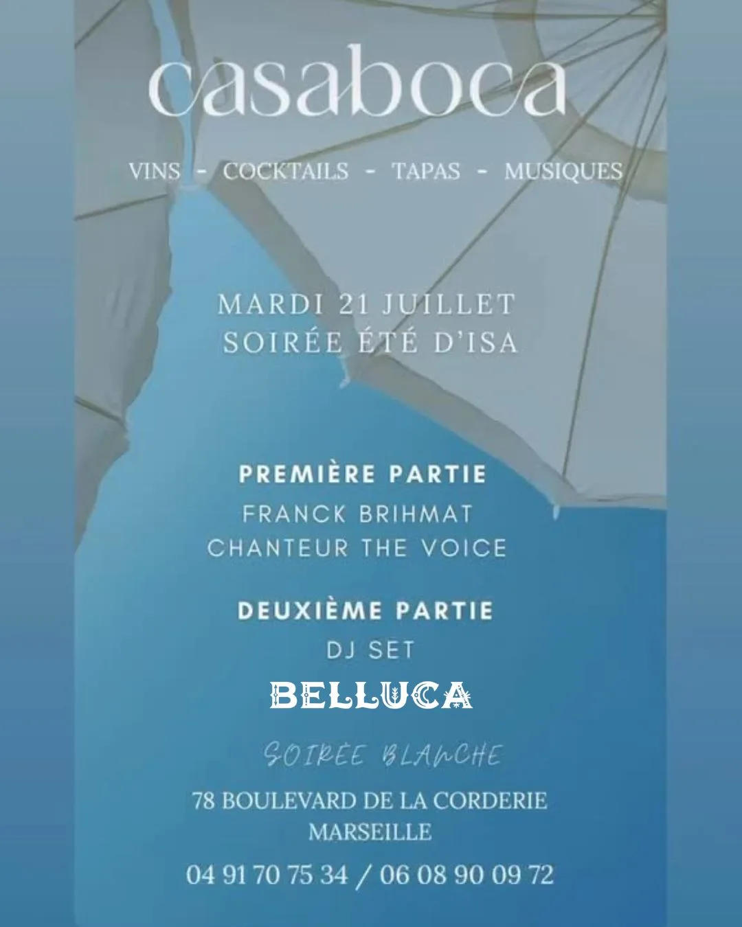 Casaboca Soirée Blanche @ Belluca Dj Set