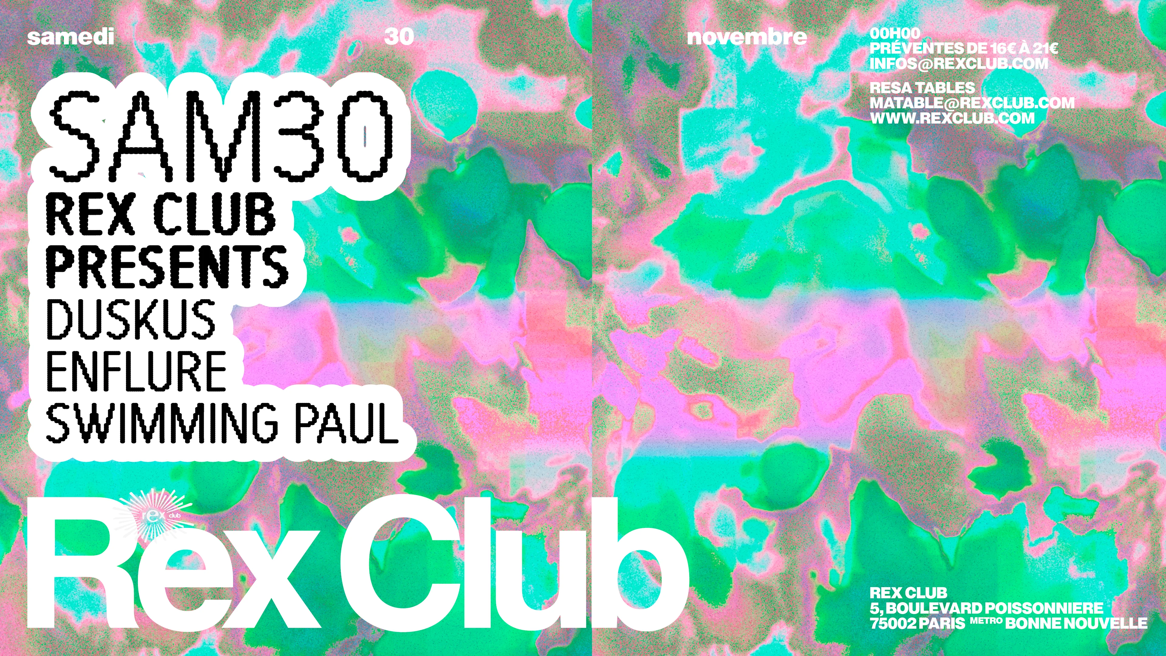 Rex Club Presents: Duskus, Enflure, Swimming Paul
