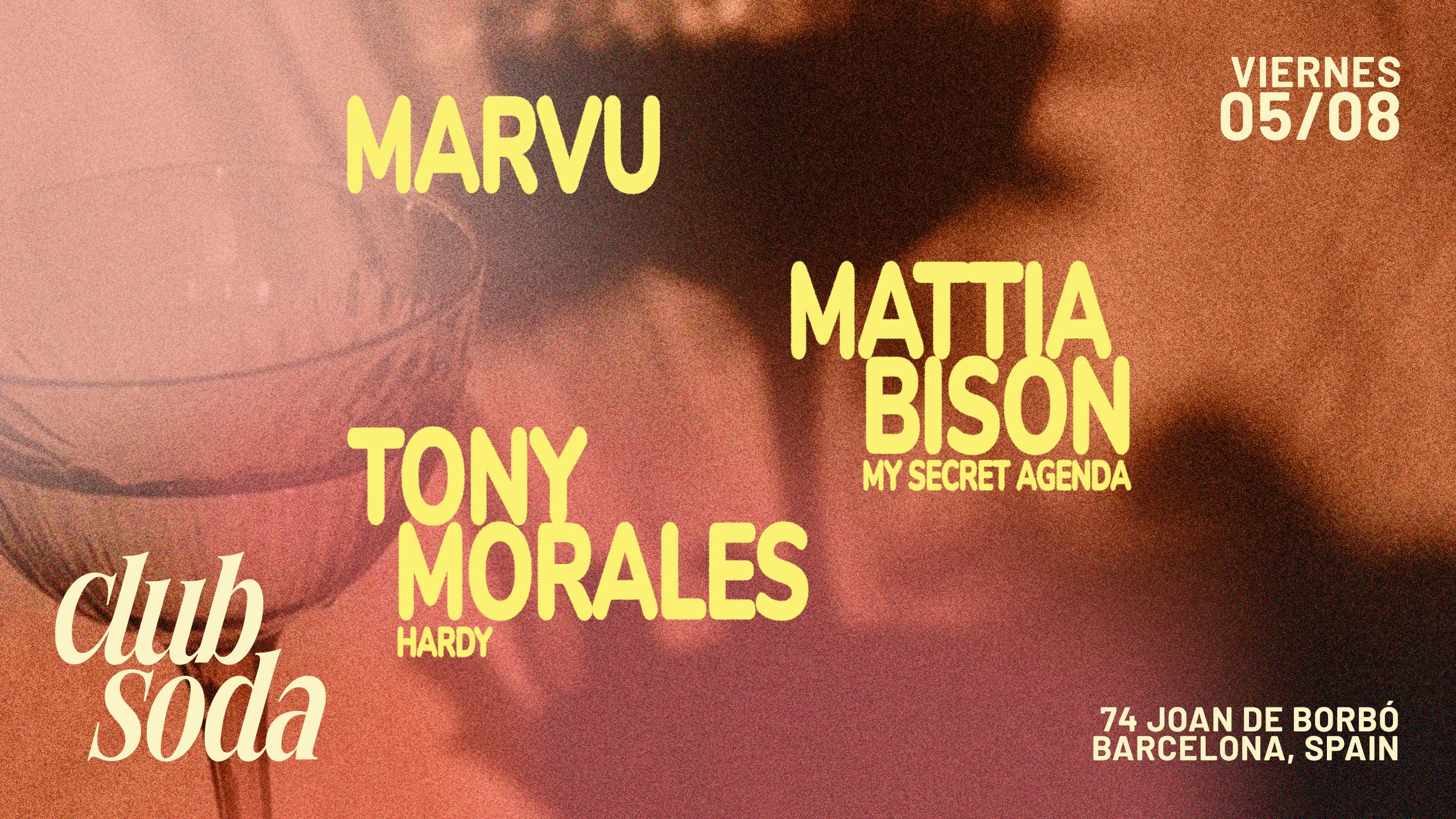 Club Soda Presents Marvu, Mattia Bison & Tony Morales