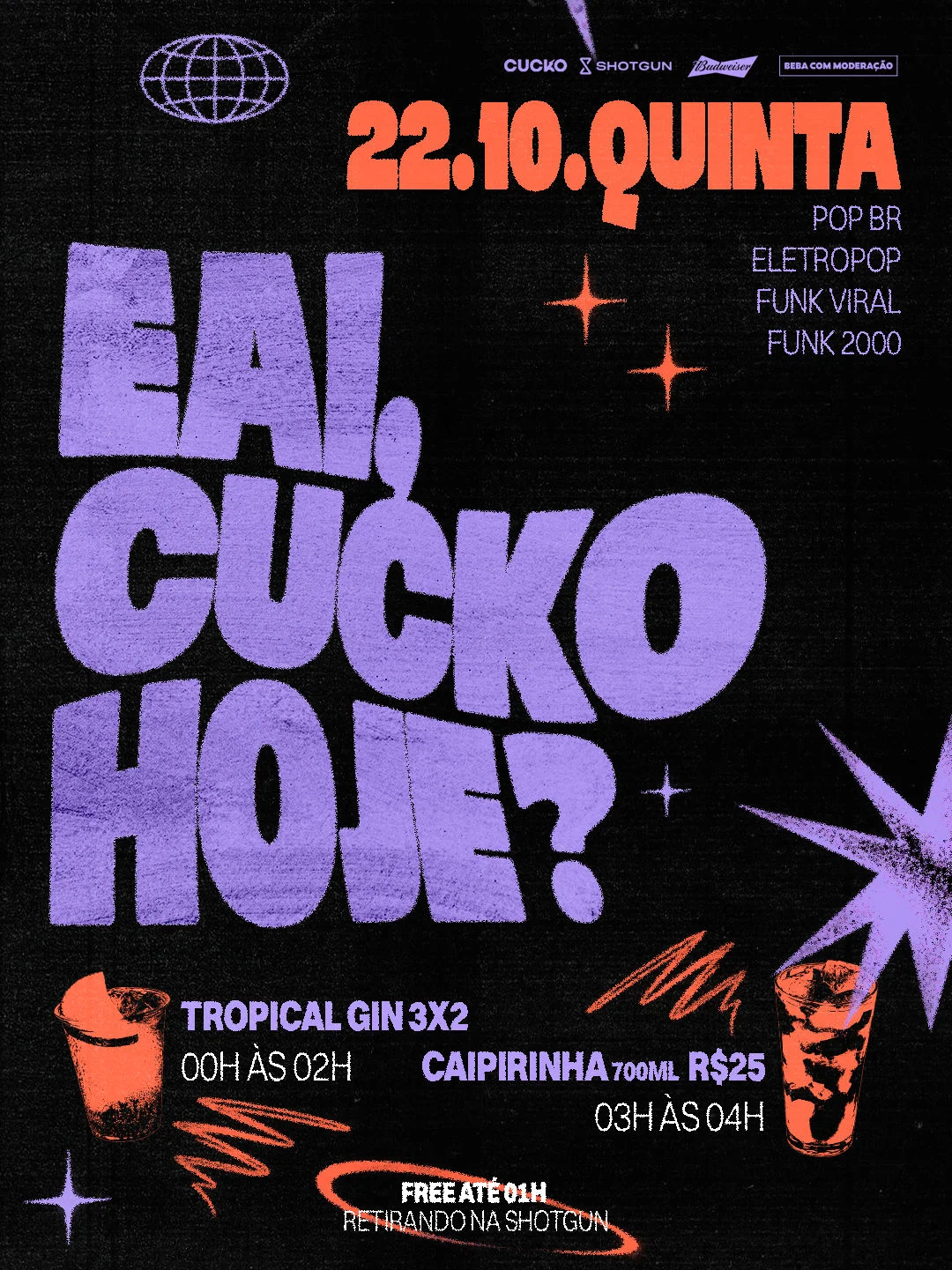 Eai, Cucko Hj? : Pop, Eletropop, Funk Viral&2000 : 22.10