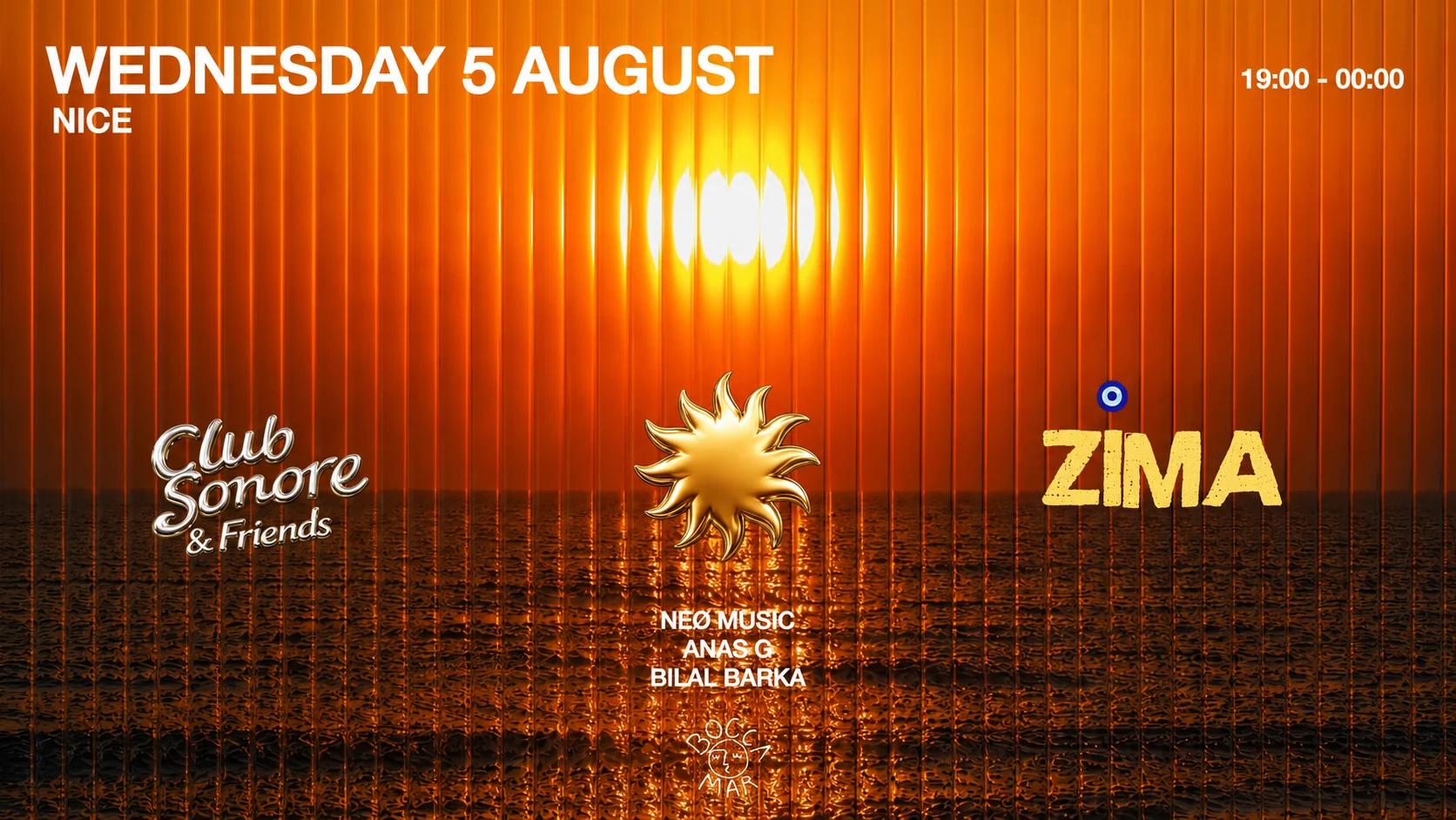Club Sonore X Zima Édition II  X Wednesday 5 August X Beach