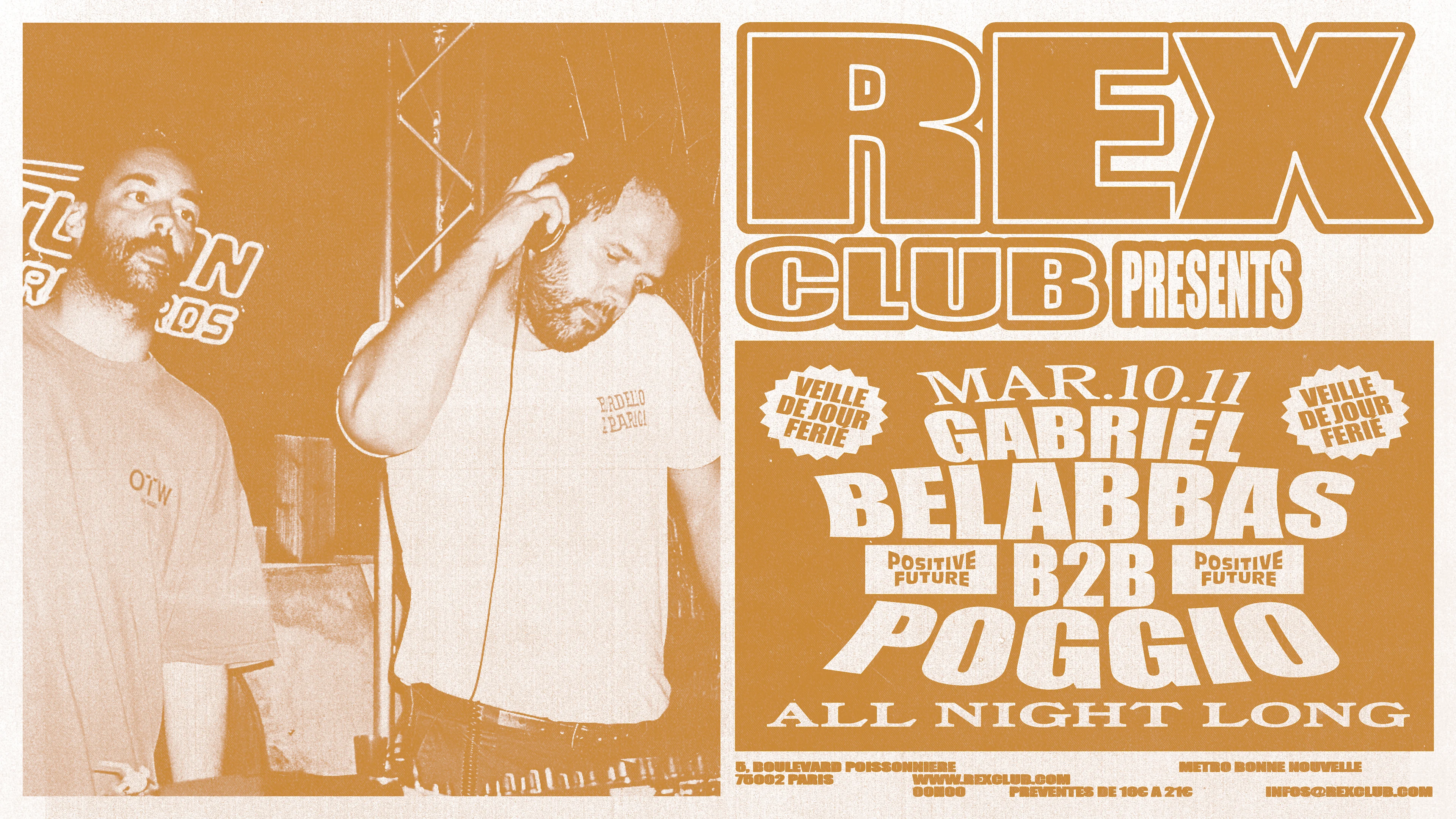 Rex Club Presents: Gabriel Belabas B2b Poggio All Night Long