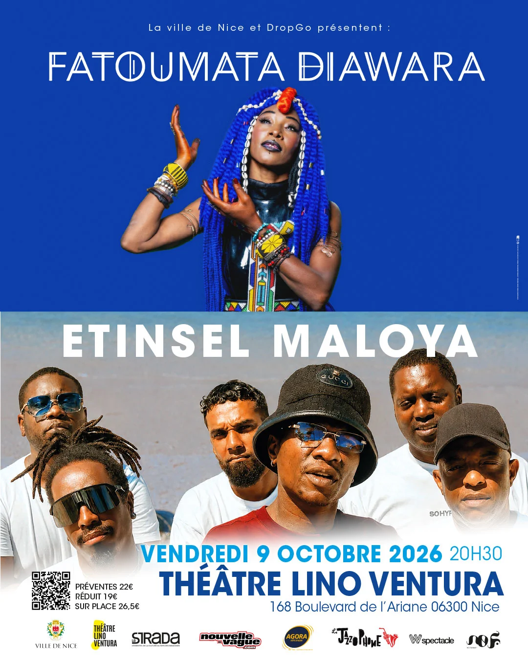 Fatoumata Diawara + Etinsel Maloya / 9 Octobre 2026 / Nice