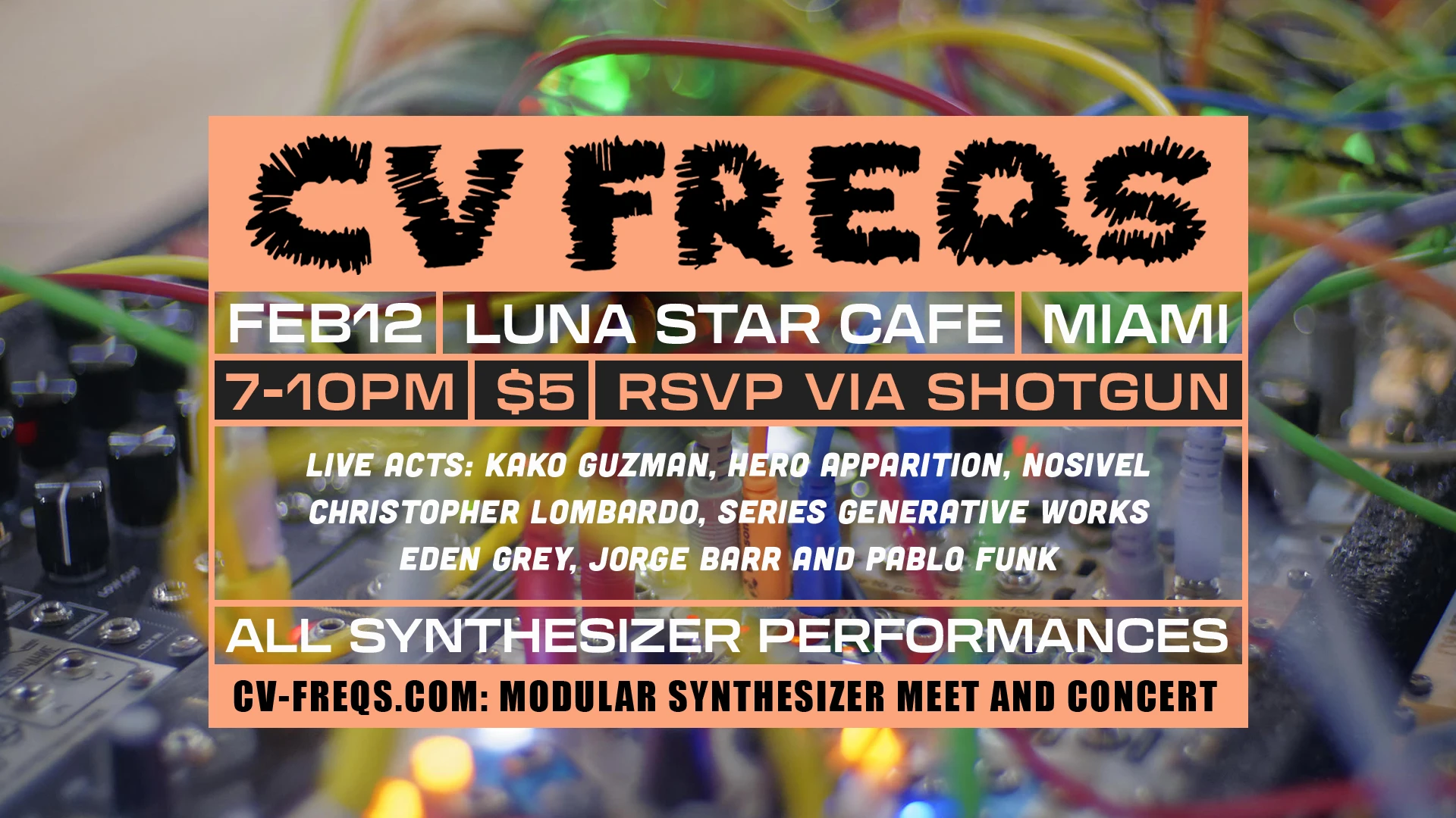 CV Freqs Synthesizer Concert At Luna Star Cafe