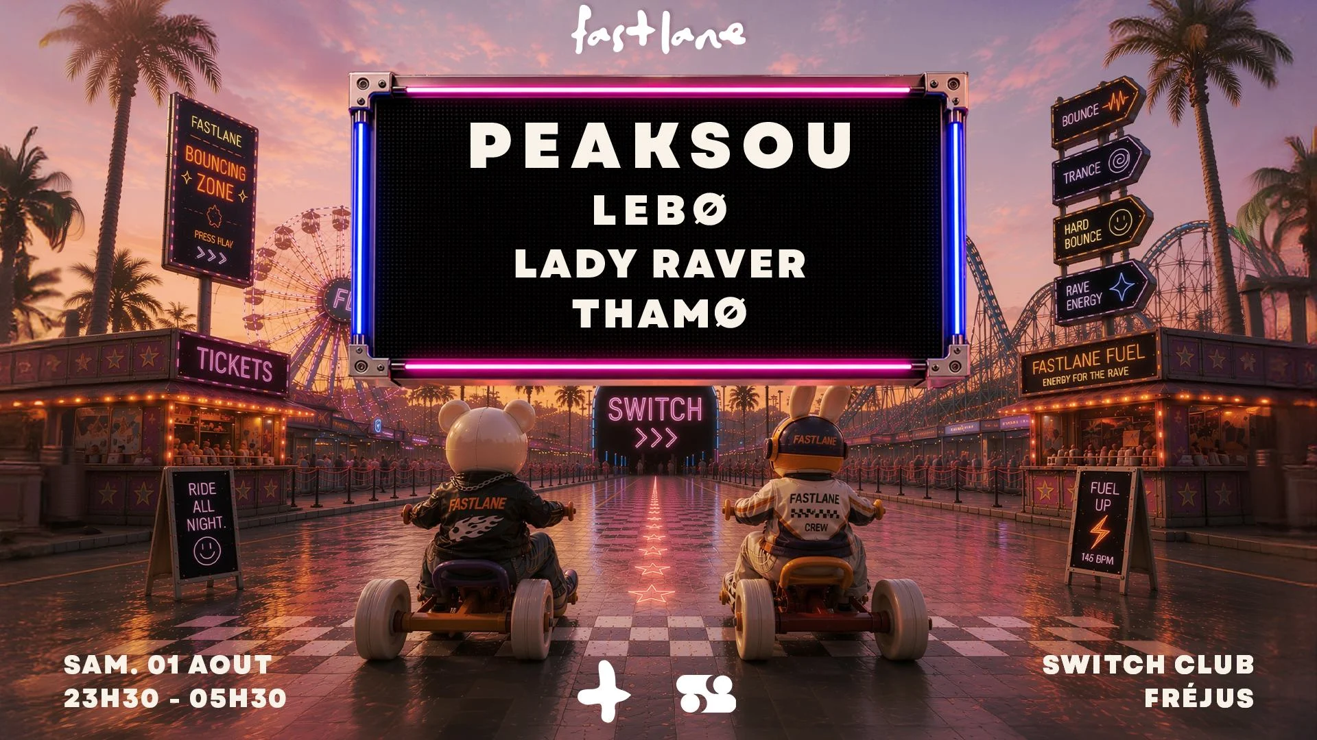 Switch To Peaksou, Lebø, Lady Raver, Thamø