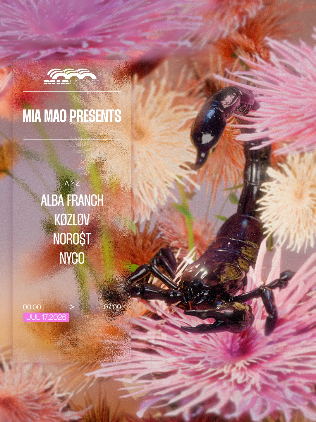 Mia Mao Presents : Alba Franch, Køzløv, Norost & Nyco