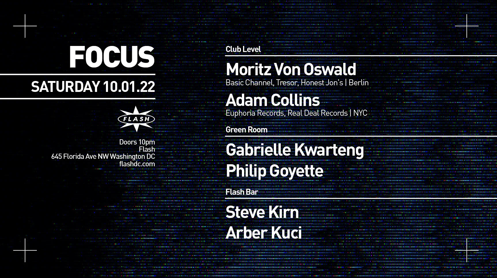 Focus: Moritz Von Oswald - Adam Collins - Gabrielle Kwarteng