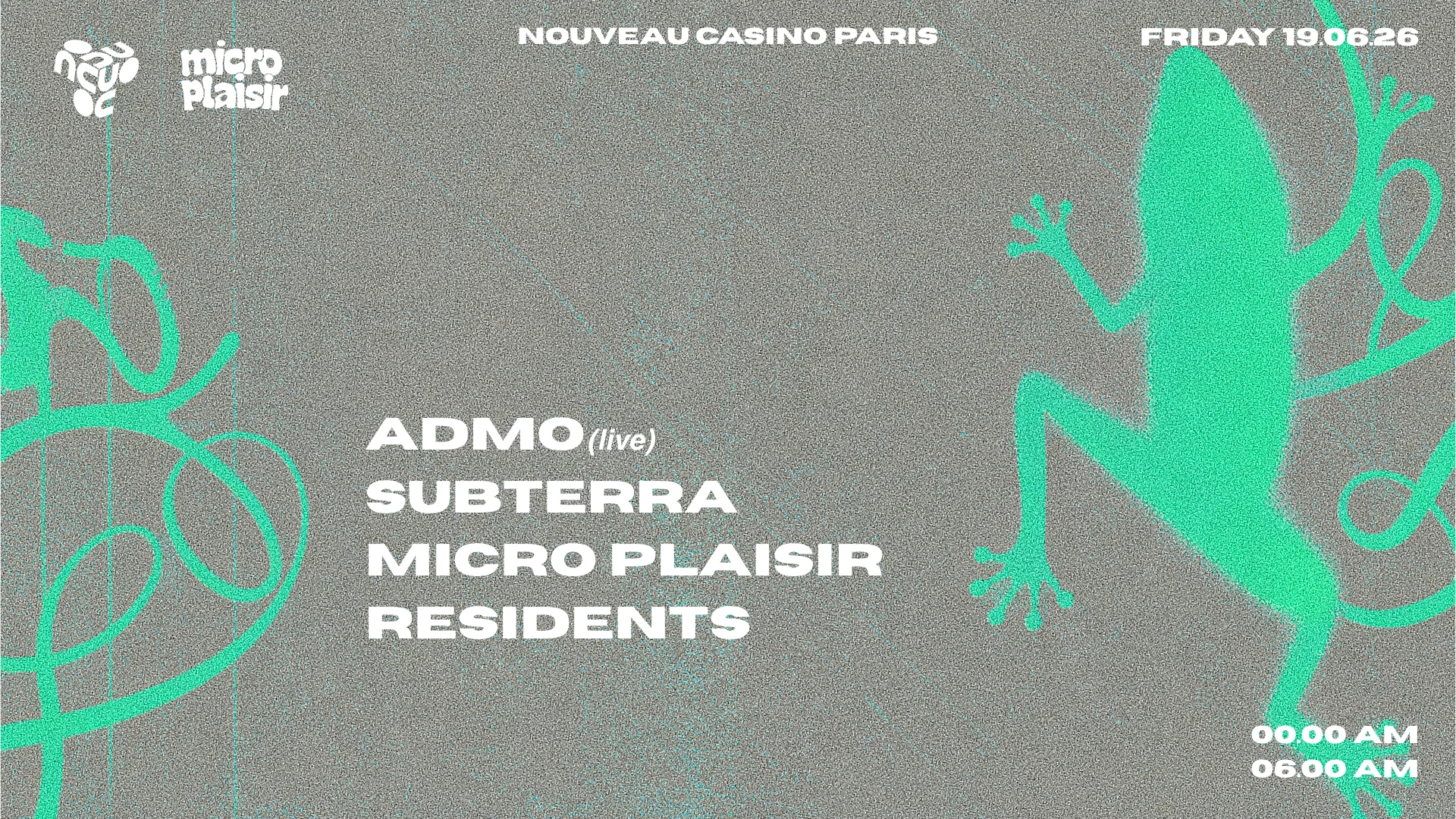 Micro Plaisir : Admo (Live), Subterra, Residents