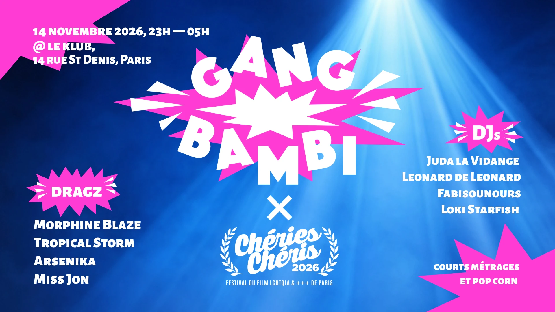 Gang Bambi X Chéries Chéris - Le Klub