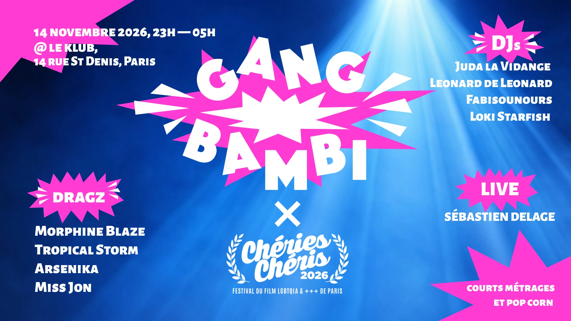Gang Bambi X Chéries Chéris - Le Klub