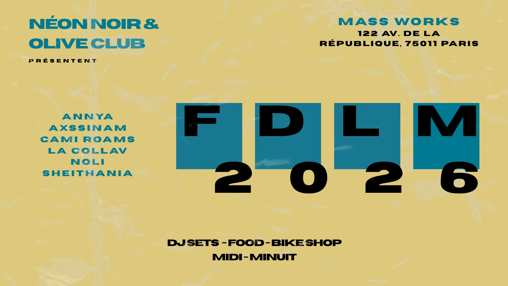 Fdlm 2026 - Néon Noir X Olive Club