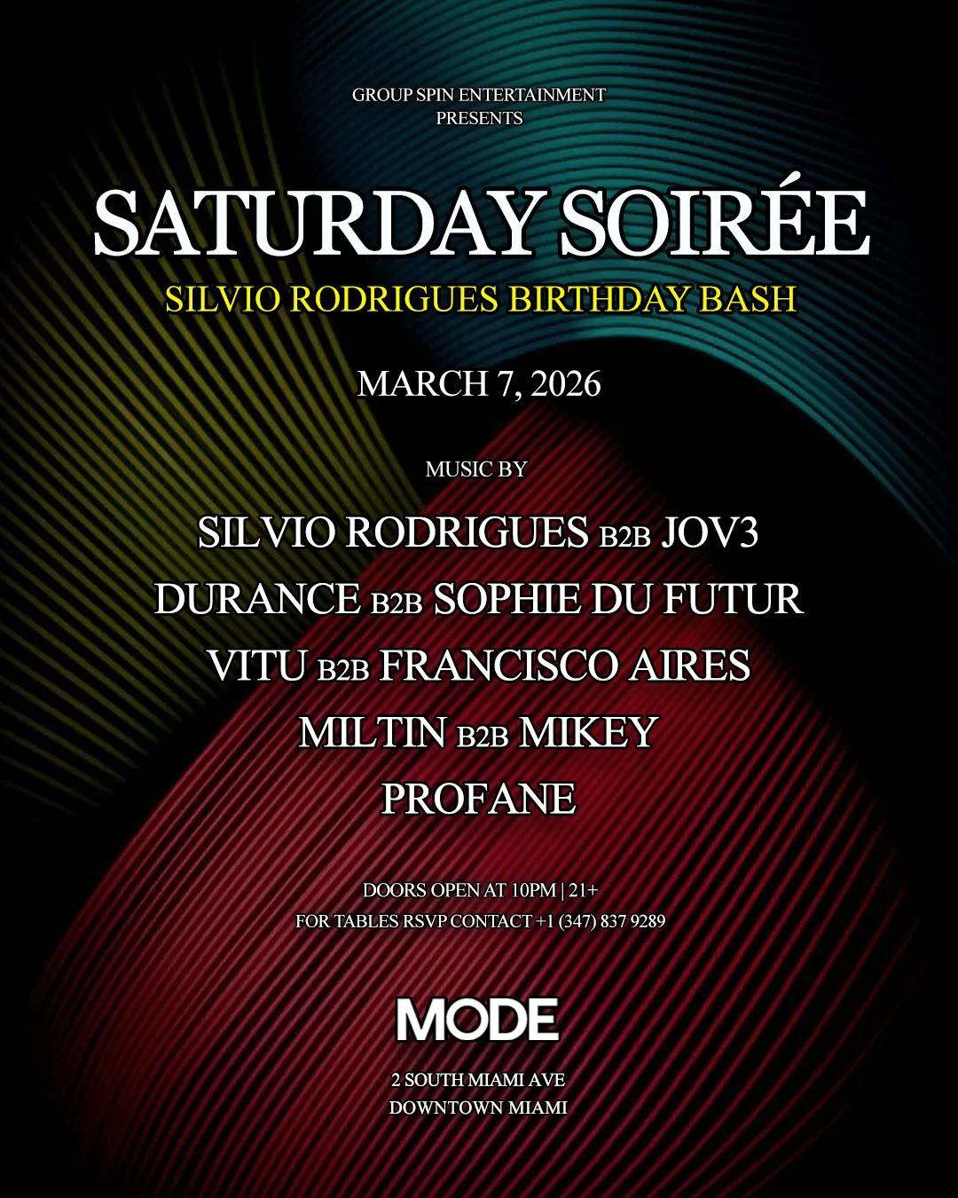 Saturday Soirée | Silvio Rodrigues Bday Bash @ Mode