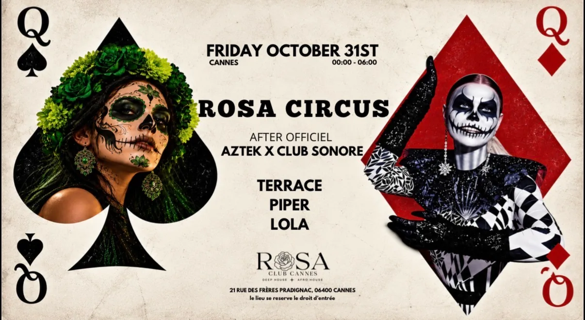 Circus Halloween & After Party Aztek X Club Sonore At Rosa