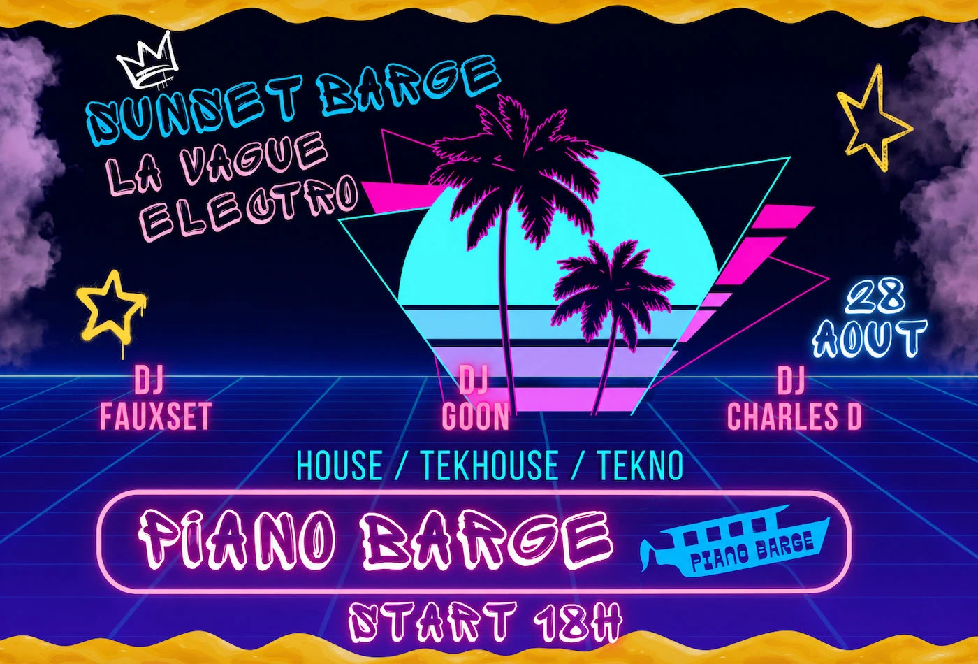 Sunset Barge By La Vague Electro