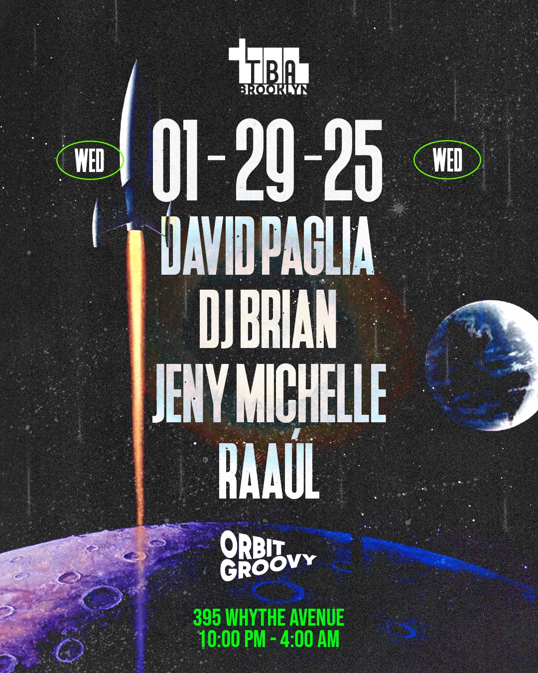 Orbit Groovy: David Paglia, Dj Brian, Jeny Michelle, Raaúl