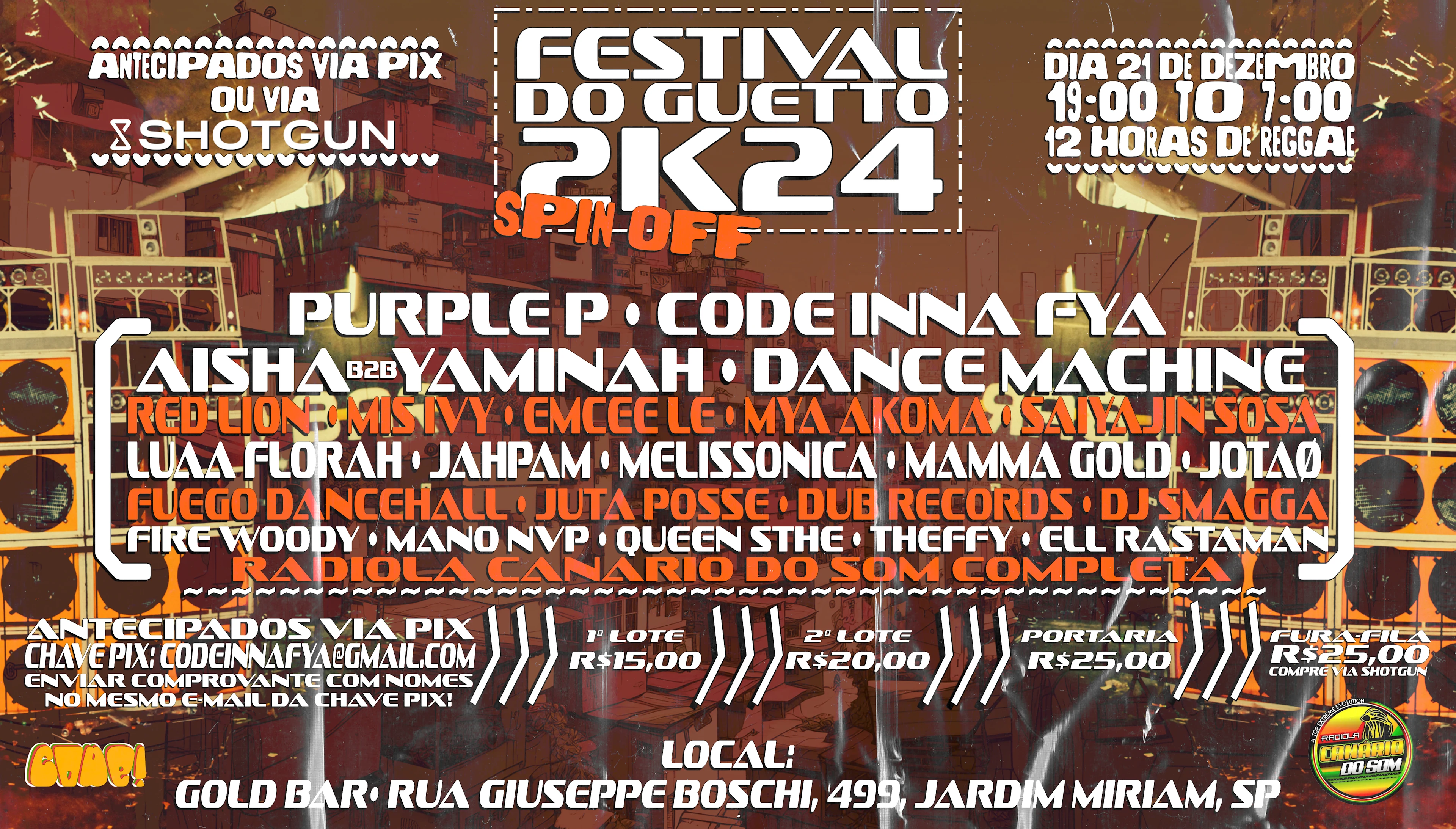 Festival Do Guetto 2k24: Spin Off - 12 Horas De Reggae
