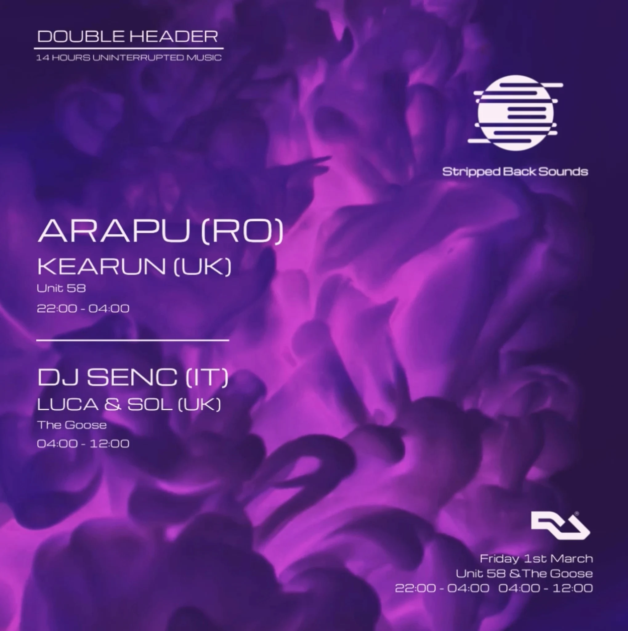 Arapu & Dj Senc - Stripped Back Sounds Double Header