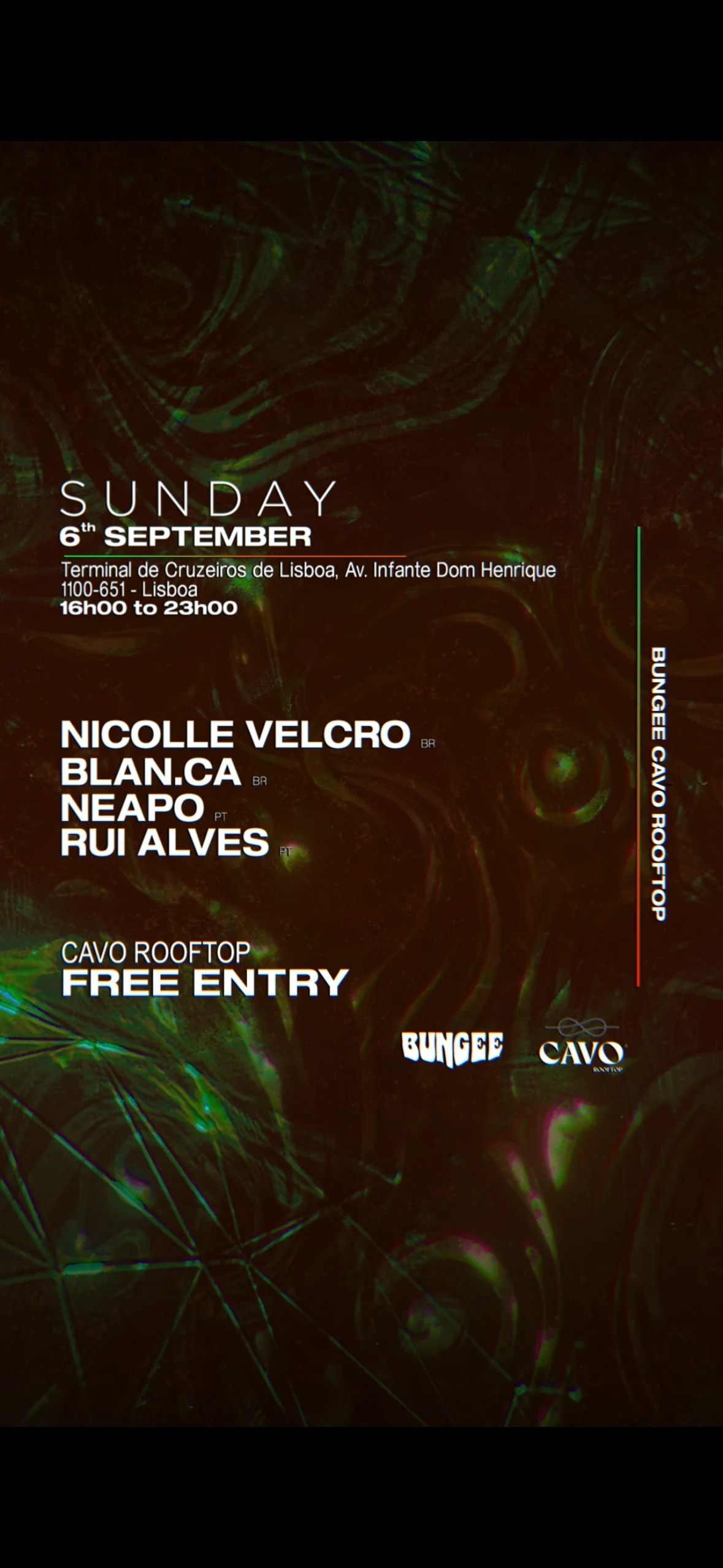 Nicolle Velcro & More | Sunday 6 Sep × Cavo Terrace • Free
