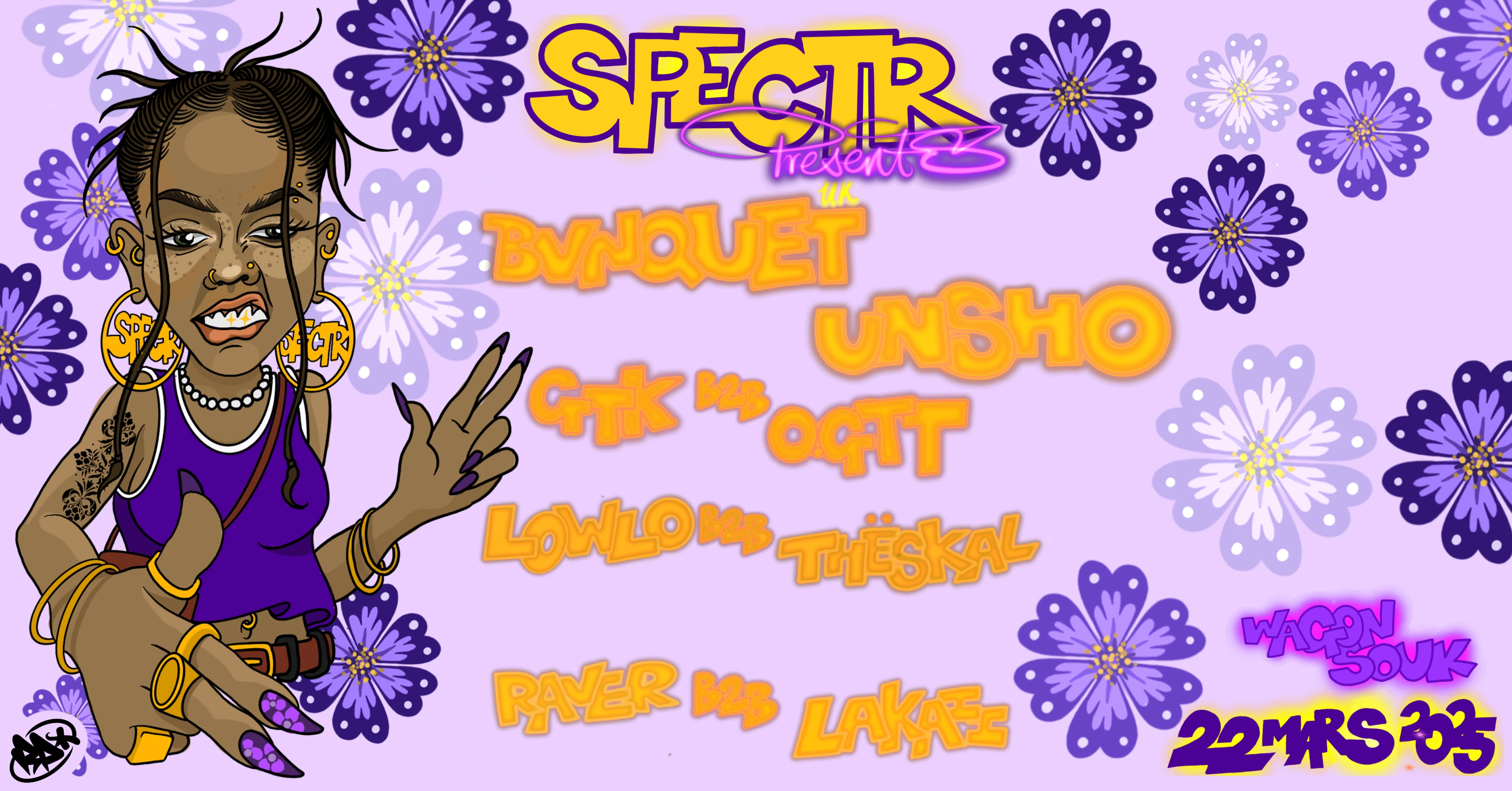 Spectr W/ Bvnquet (Uk), Unsho (Paris), & More