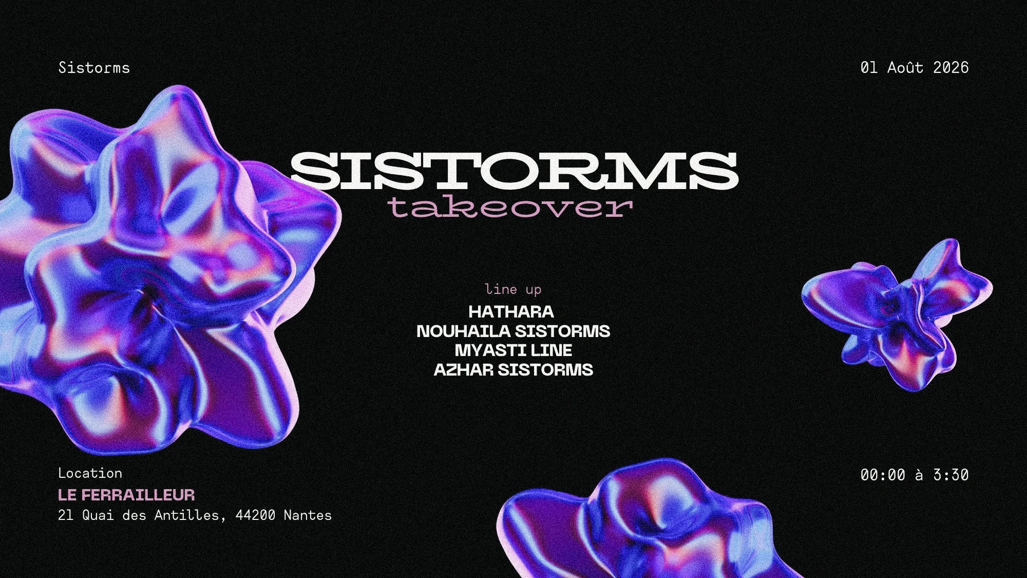 Sistorms Takeover Summer Edition - Prix Libre