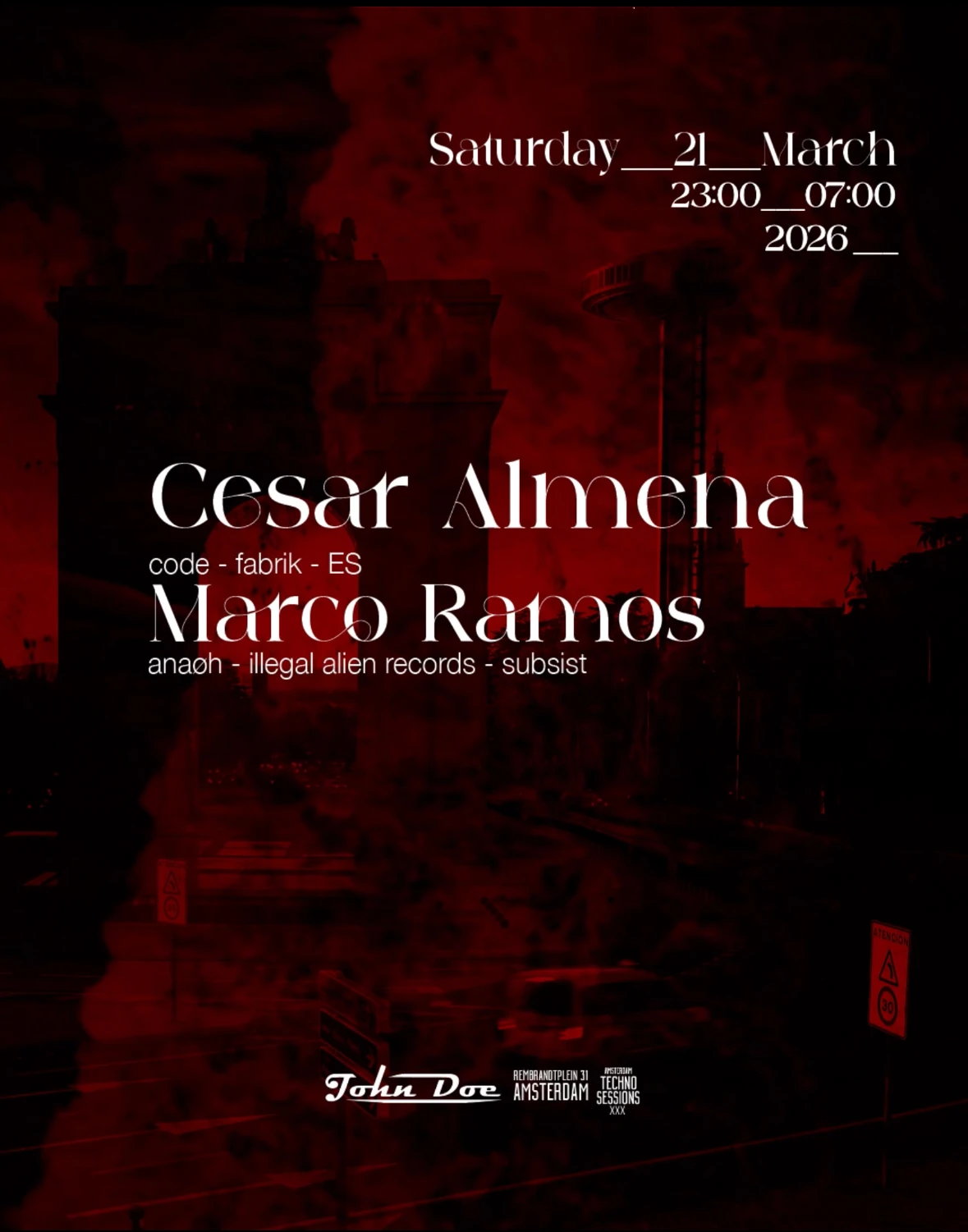 Amsterdam Techno Sessions W/ Cesar Almena (Code - Fabrik) Es