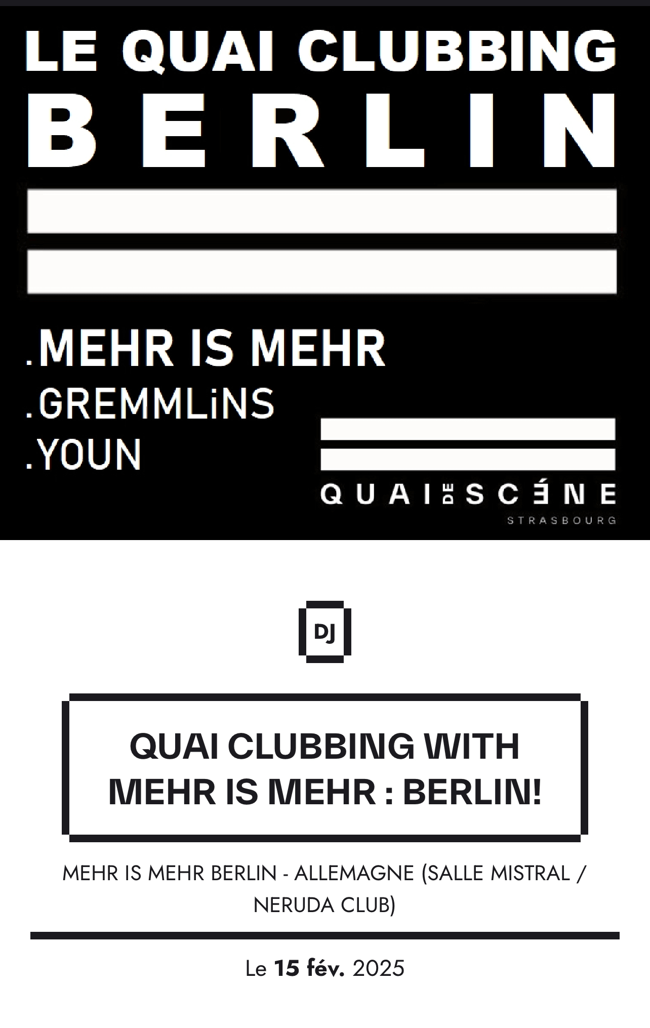 Quai Clubbing With Mehr Is Mehr : Berlin!