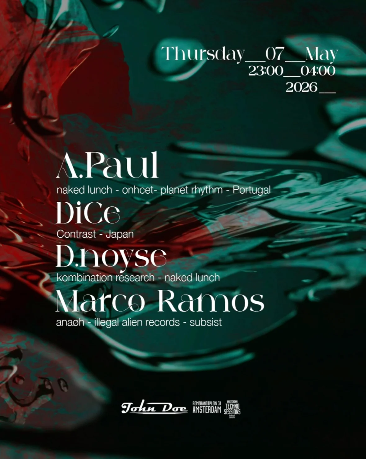 Amsterdam Techno Sessions W/ A.Paul (Onhcet- Naked Lunch) Pt