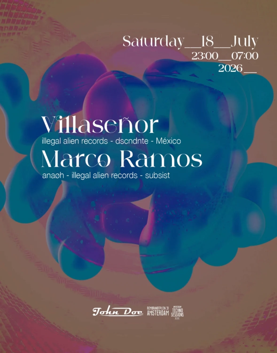 Amsterdam Techno Sessions W/ Villaseñor (Pervert MX) Mexico