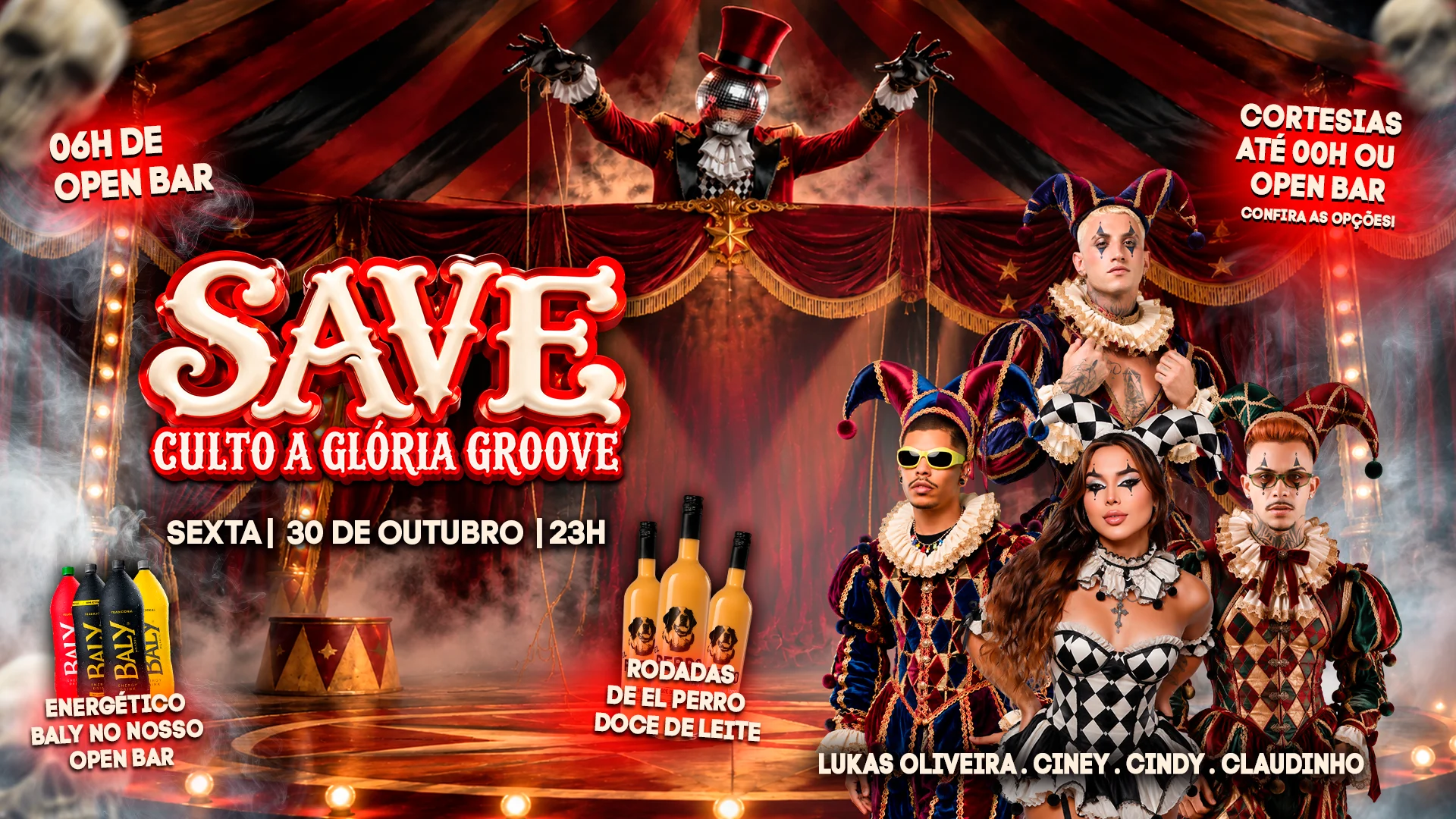 Save Culto A Glória Groove | Cortesias | Open Bar