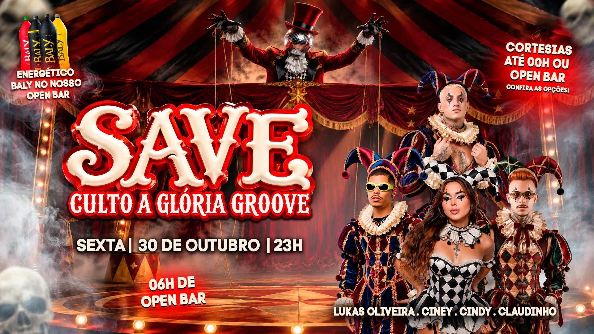 Save Culto A Glória Groove | Cortesias | Open Bar