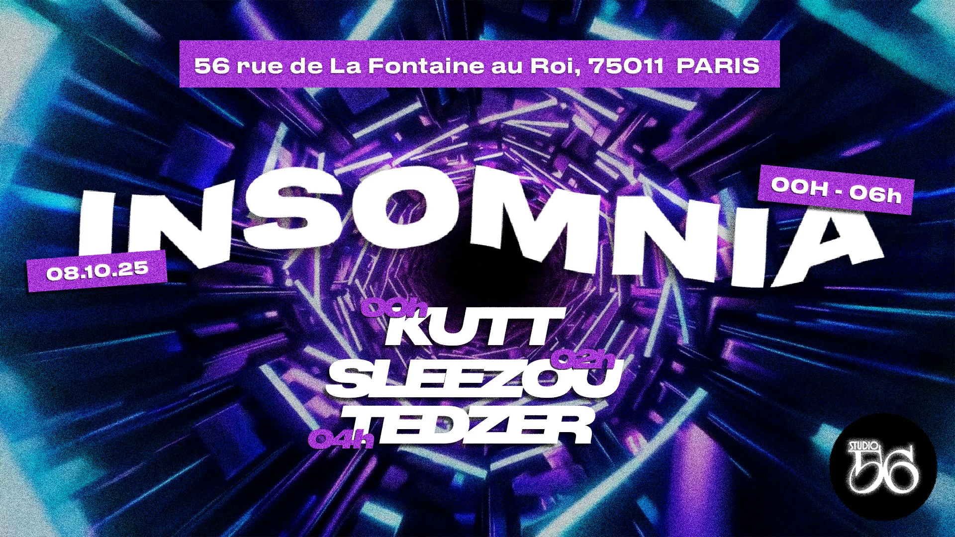 Insomnia W/ Kutt, Sleezou, Tedzer