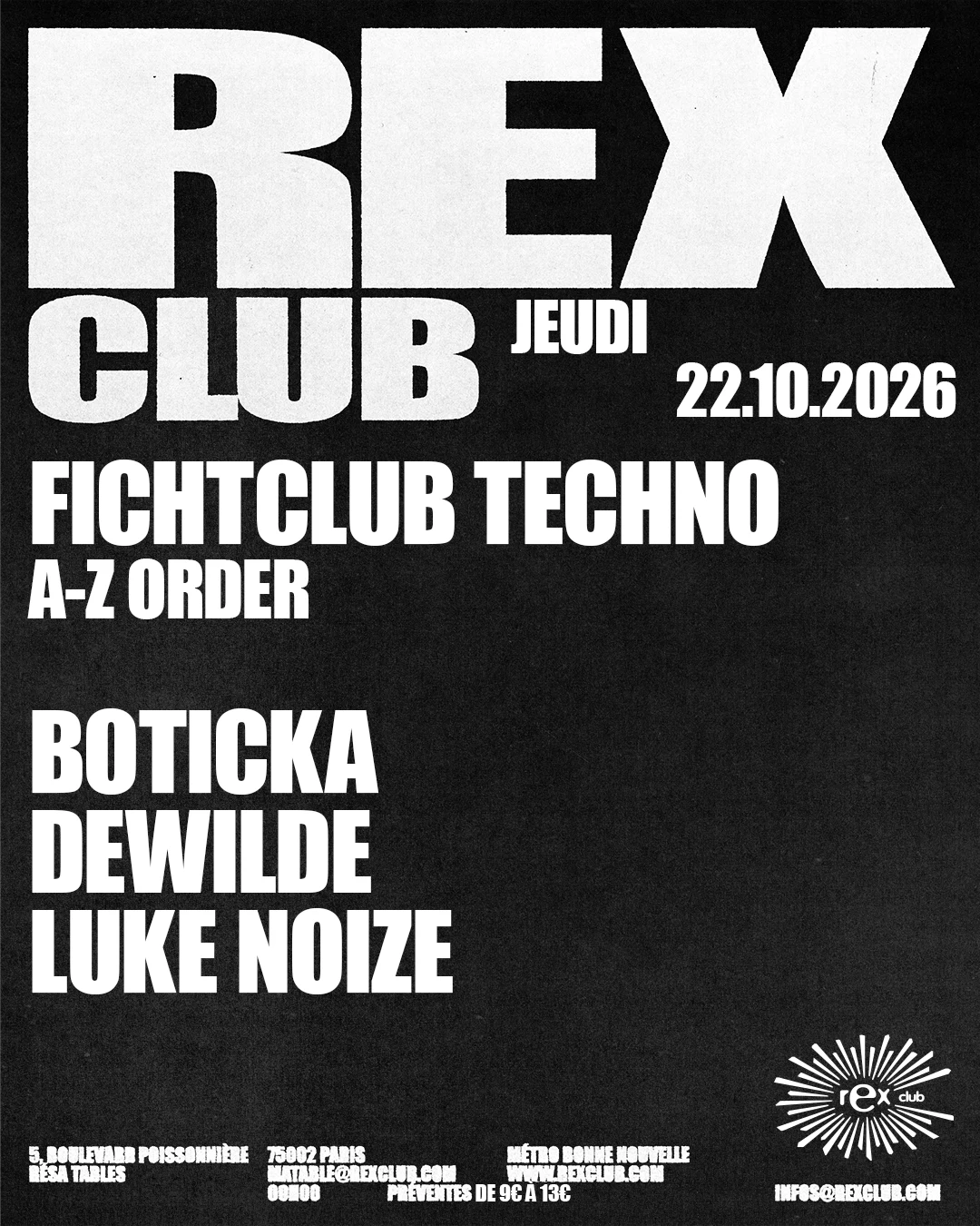 Fightclub Techno: Boticka, Dewilde, Luke Noize