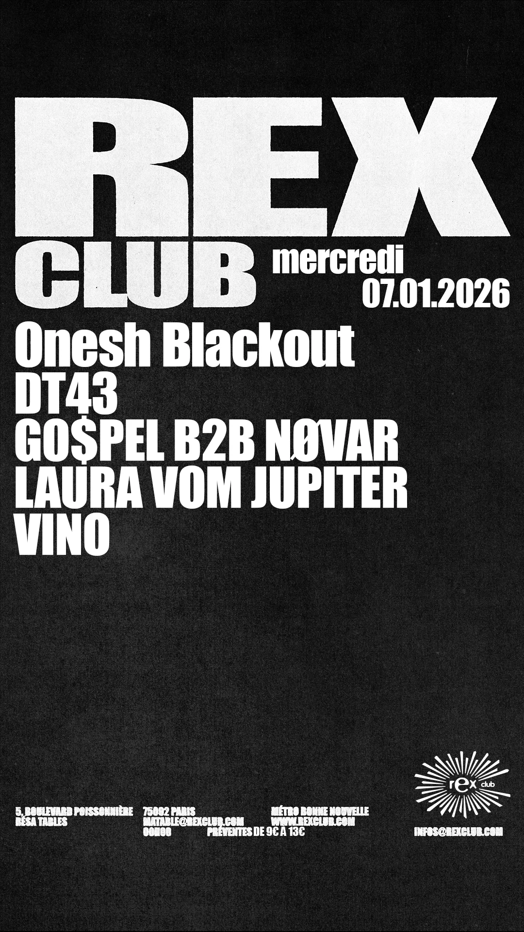 Blackout : Dt43, Gospel, Nøvar, Laura Vom Jupiter & Vino