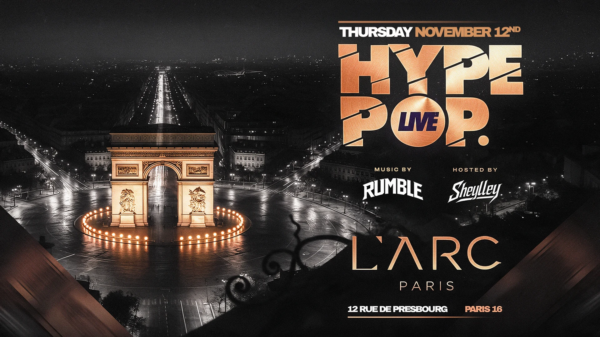 Hype Pop @ L'arc Paris - Jeudi 12 Novembre