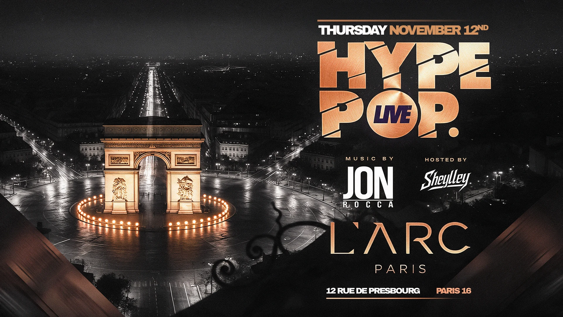 Hype Pop @ L'arc Paris - Jeudi 12 Novembre