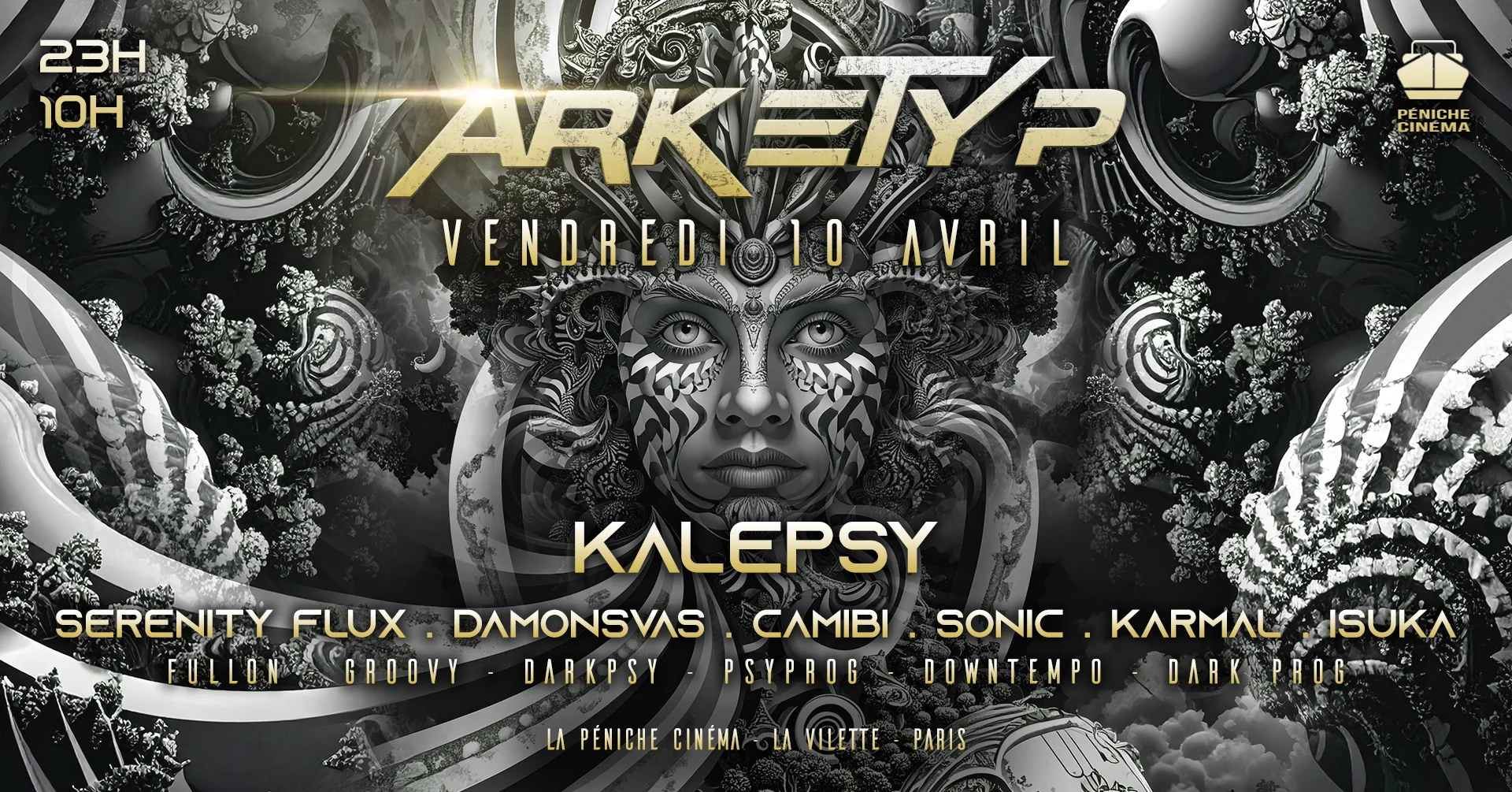 Arketyp X Péniche : Kalepsy + After 10h [23h À 10h]
