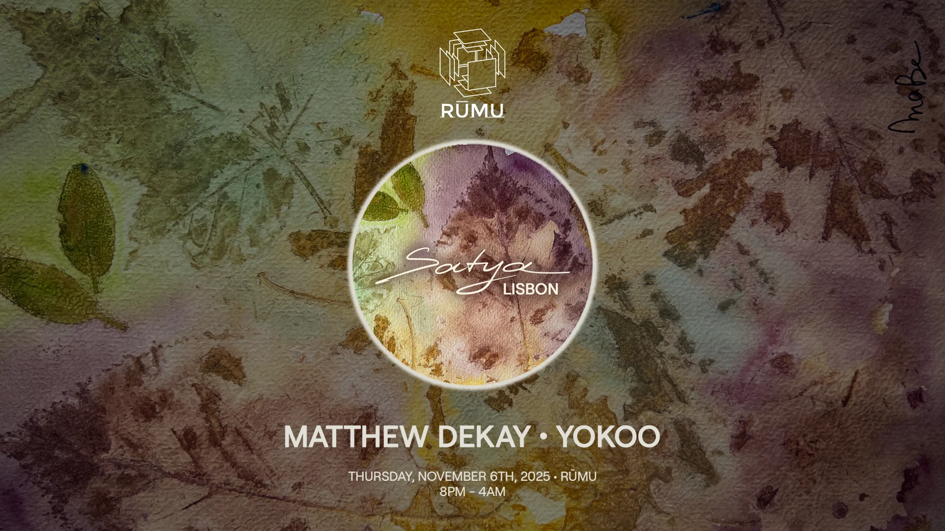 Satya Label Night W/ Matthew Dekay & Yokoo