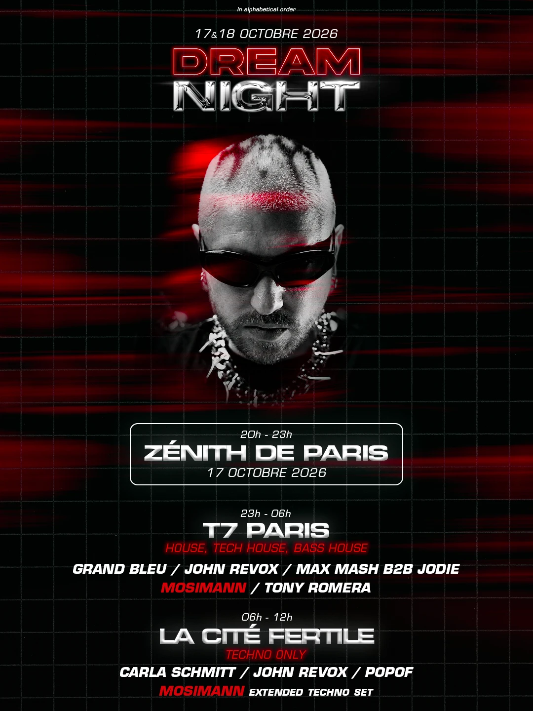 Mosimann : Dream Night — Zénith + T7 + Cité Fertile